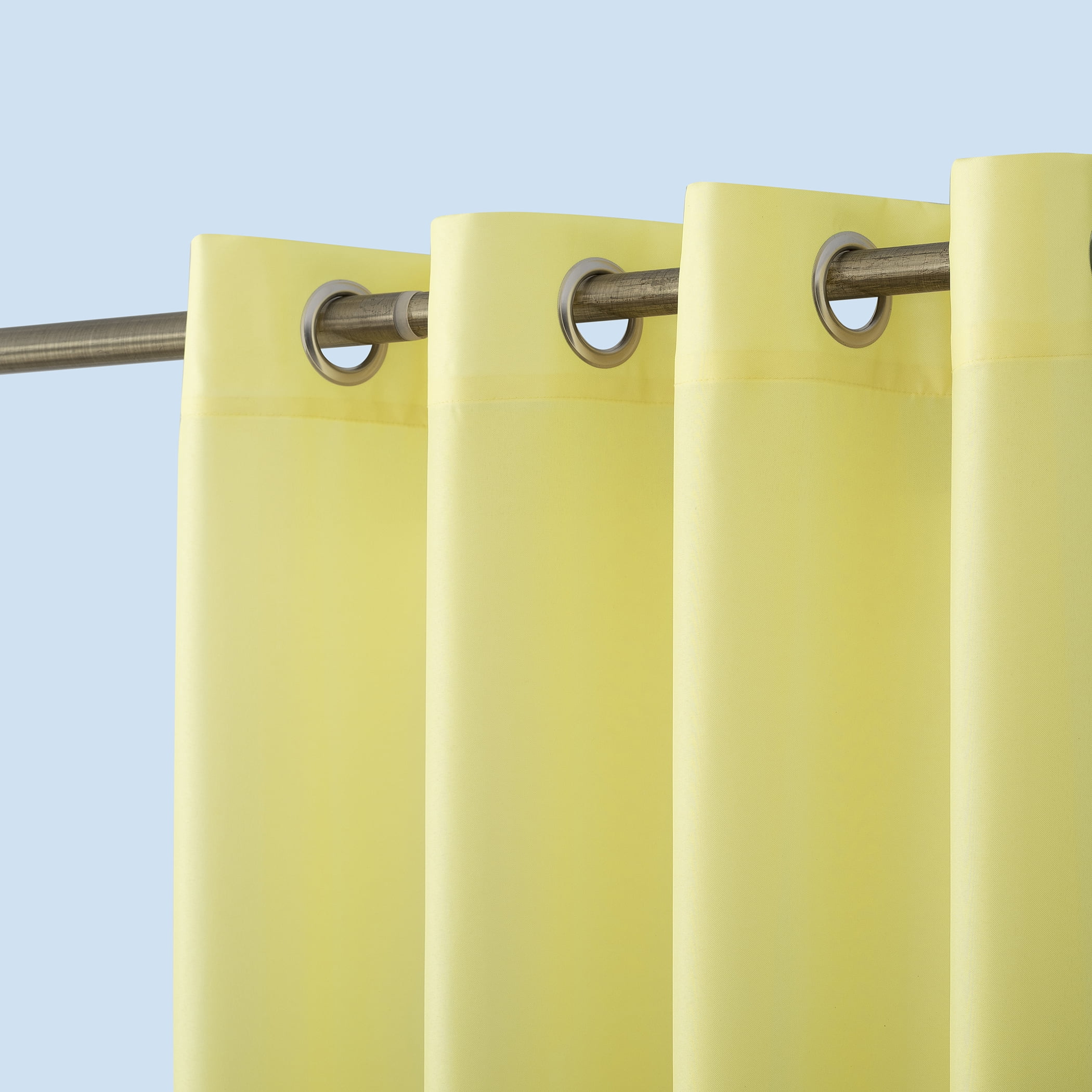 Sun Zero Sailor Indoor/Outdoor UV Protectant Room Darkening Grommet Curtain Panel, 54"x108", Yellow