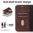 thumbnail image 4 of Allytech Wallet Case for Apple iPhone XR 6.1 inch,RFID Blocking Premium Leather Card Holder Magnetic Flip Kickstand Phone Cover,Coffee, 4 of 10