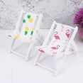 thumbnail image 3 of 2 mini sillas de playa de madera estilo mediterráneo con diseño de piña y flamenco, soporte para teléfono móvil, mini adorno para tumbona., 3 of 7