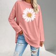 thumbnail image 2 of Womens Tops Long Sleeve Casual Graphic Floral Printed T Shirt Tops Tee Shirts, 2 of 4