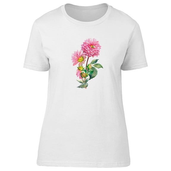 Beautiful Pink Dahlia Flowers Tee Women's -Image by Shutterstock
