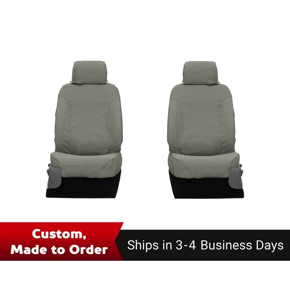 Covercraft Polycotton SeatSaver Custom Seat Covers for Chevrolet Silverado/GMC Sierra Models | SS3456PCCT | 1st Row 40/20/40 Bench Seat | Misty Grey