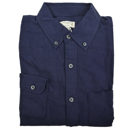 New  Club Monaco Mens Dark Blue Slim Fit Flannel Button Down Shirt Sz Medium M (Best Slim Fit Flannel Shirt)