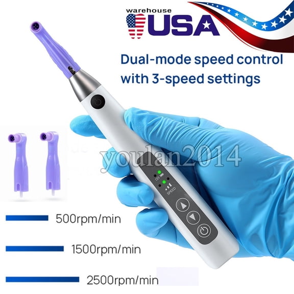 AZDENT Dental Cordless Hygiene Prophy Handpiece 360° Swivel 2 Prophy Angle