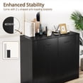 thumbnail image 6 of Gymax Floor Storage Cabinet Buffet Sideboard w/ Double Doors Wooden Coffee Bar Station Black, 6 of 10