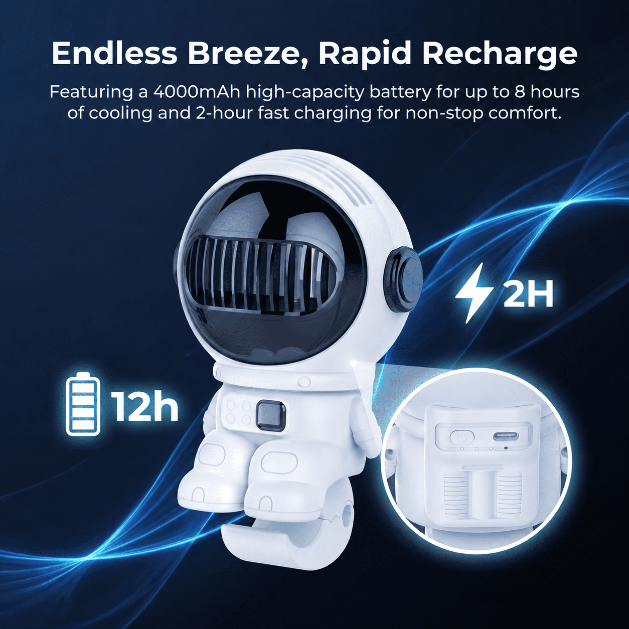 Clip Fan – Mini Stroller Fan with 12H Cooling, 4 Speed, One‑Click Detachable for Stroller or Desk, Safe Stroller Fan for Crib Car Seat Nursery Travel, Gifts for Baby Mom