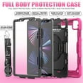 thumbnail image 4 of Dteck for iPad Air 5/Air 4 10.9 Case 2022 2020, iPad Pro 11 Case 2022 2021 with Built-in Screen Protector, Heavy Duty Shockproof Case with Rotatable Hand Strap/Kickstand/Pencil Holder,Rose+Black, 4 of 7