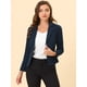 thumbnail image 3 of INSPIRE CHIC Chaqueta abierta de la chaqueta del traje de la cosecha del trabajo de la oficina del frente de las mujeres Azul oscuro-Sólido M, 3 of 6