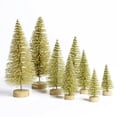 thumbnail image 3 of Sunjoy Tech 8 Pieces Miniature Sisal Frosted Christmas Trees Bottle Brush Mini Trees Plastic Tabletop Trees Ornaments for Christmas Room Decor Home Table Top Decoration and Crafts, 3 of 6