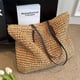 thumbnail image 3 of Bolso de mujer 2024 Venta caliente Diseño de lujo Hierba tejida Moda Bolso de hombro para mujer Verano Ocio Bolso de hombro de gran capacidad, 3 of 4