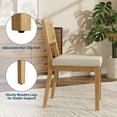thumbnail image 3 of TacleeKii 4 Pack Rattan Dining Chairs, Armless Kitchen Side Chairs with Padded Seat, for Dining Room, Natural, 3 of 6