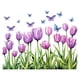 thumbnail image 3 of Adhesivos de pared de PVC con forma de tulipán y mariposa morados, 3 of 4