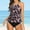 Black, variant on Clothes Spring 2023,AXXD Conservative Print Strappy Back Tankini Set Two Piece Swimsuits Swimdress For New Trends Black L