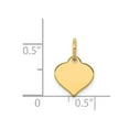 thumbnail image 2 of 14k Yellow Gold Heart Disc Charm - .4 Grams - Measures 14x10mm Wide, 2 of 2