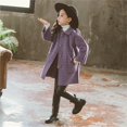 thumbnail image 2 of Lenpel Toddler Jackets for Girls Button down Long Sleeve Fall Winter Outfits Solid Warm Overcoats Size 2-8 T, 2 of 3
