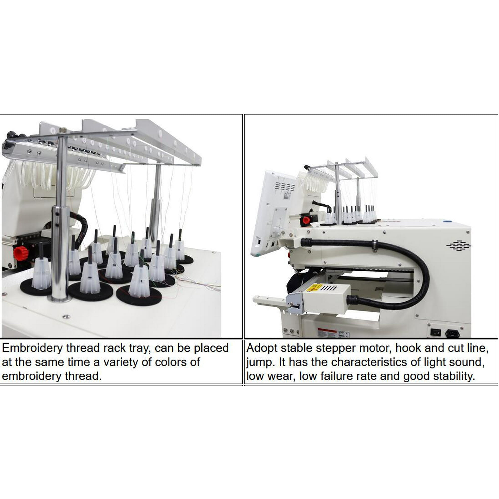 Commercial Automatic Embroidery Machine Single Head 12 Needle Embroidery Machine with Touch Screen
