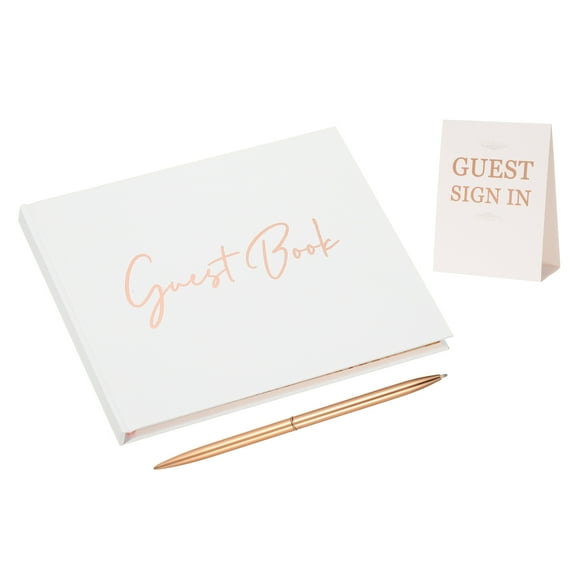 Uxcell Guest Book, 100 Pages Wedding Guest Sign in Book Reception Signature Book Party Decorations Supplies for Birthday Bridal Shower, Black