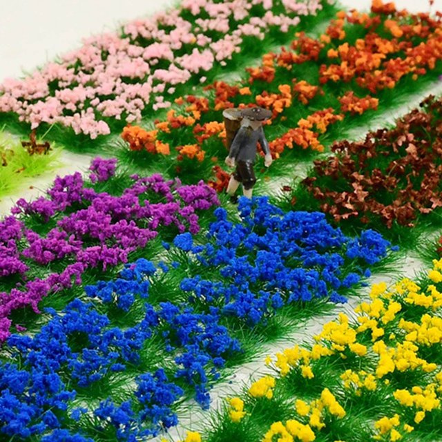 Langgg Cluster Grass Tufts Miniature Landscape Static Scenery Model Green