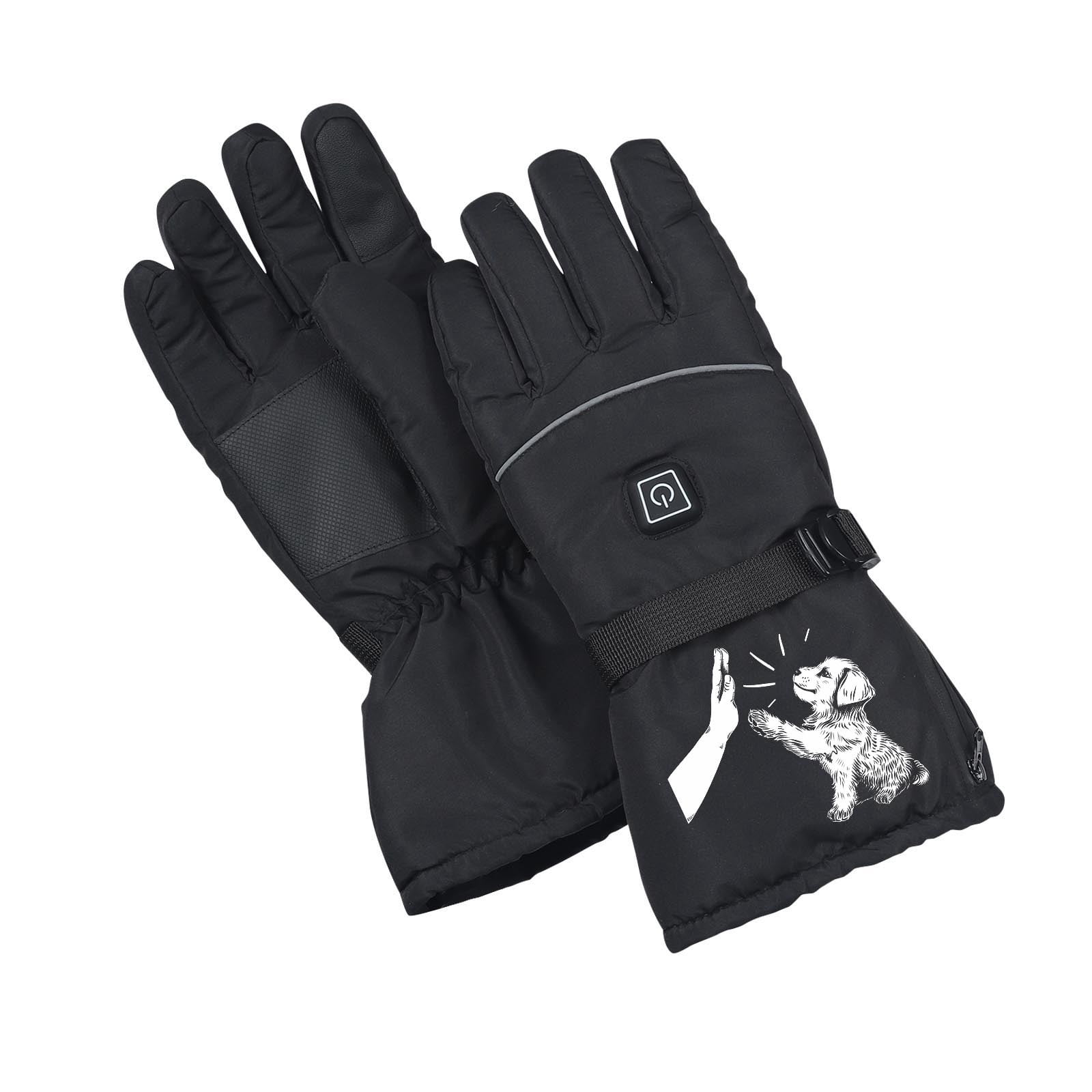 Aueoeo Heated Gloves For Men Women, Waterproof Touchedscreen Warm Heat HAnd Warmers For Outdoor Sports Cycling Skiing Motorcycle Camping Hiking Black