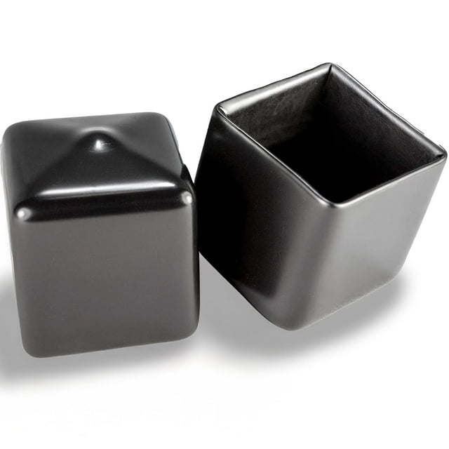Fabricado en Estados Unidos Prescott Plastics Tapa de extremo de vinilo negro cuadrada de 1 pulgada, cubierta de goma flexible para postes de tuberías de metal, inserto deslizante para postes de tuber