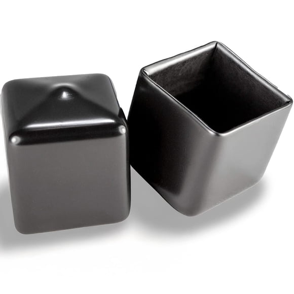 Fabricado en Estados Unidos Prescott Plastics Tapa de extremo de vinilo negro cuadrada de 1 pulgada, cubierta de goma flexible para postes de tuberías de metal, inserto deslizante para postes de tuber