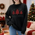 thumbnail image 2 of Fiaer Merry Christmas Tree Womens Sweater Oversized Knitted Pullover Trendy Fall Crew Neck Long Sleeve Baggy Xmas Tops Black XL, 2 of 6