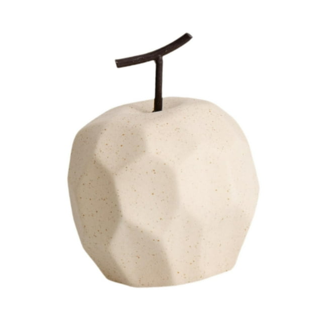 jifeng Ceramic Fruit Sculpture Crafts Fruit Statue for Festival Home Office Desktop Beige