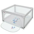 thumbnail image 2 of Gymax Infant Large Safety Play Center Yard Baby Playpen with 50 Ocean Balls Gray, Unisex, 2 of 10