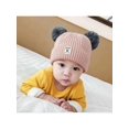thumbnail image 7 of Baby Toddler Knitted Yarn Warm Hat Set Double Ball Decor Winter/Autumn Newborn Cap, 7 of 7