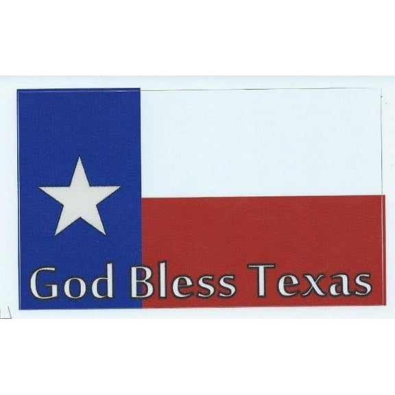 5in x 3in God Bless Texas Sticker Vinyl Flag Bumper Stickers Vehicle Decal