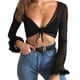 thumbnail image 1 of Txlixc - Tops para cubrir bikini para mujer, cárdigan con cuello en V, camisas cortas para la playa Txlixc Sexy, 1 of 6