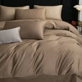 thumbnail image 3 of MooMee Duvet Cover Set King 600-TC 100% Extra Long-Staple Cotton Sateen Silky Smooth Luxury (Brown), 3 of 6
