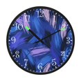 thumbnail image 2 of Voice Activated Clock with Glow Light 12 Inch Large Silent Wall Clock Battery Operated for Home Decor Blue and Purple Brushstrokes, 2 of 8