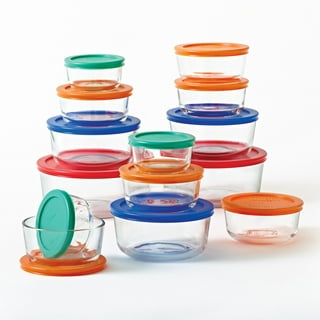Pyrex Simply Store 16-Piece Round Glass Storage Set with Red Lids 1126079 -  The Home Depot