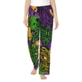 thumbnail image 2 of Lsque Mardi Gras7 Print Women's Pajama Pants, Lounge Pant - Comfortable Home Wear,Elastic Waistband, Stylish Design-Small, 2 of 9