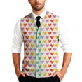 thumbnail image 2 of Valentine's Day Mens Vest V Neck Casual Sleeveless Knitted Button Cardigan Big and Tall Sweater Vest, 2 of 7