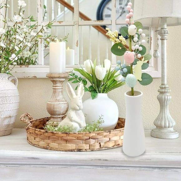 WIZUTIZ Easter DIY Decorations Simulated Leaf Cuttings With Colored Eggs Soft Decoration Branch Realistic Natural Festival Home Use Suitable For Spring Wedding Party First Home Must Haves Easy to Dry