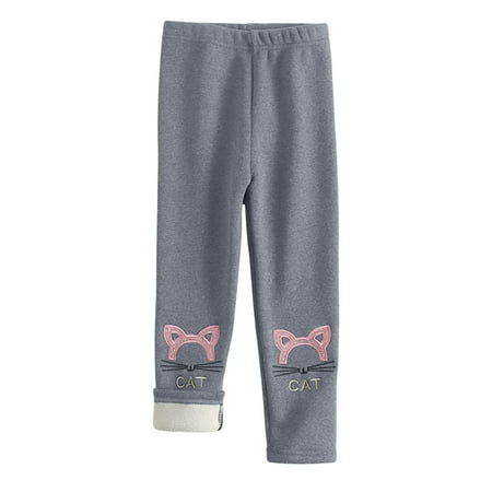 

Tejiojio Girls and Toddlers Soft Cotton Clearance Autumn Winter Baby Girls Pants Elastic Pants Printed Brushed Warm Casual Leggings