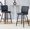 Black, variant on Ciphrias Bar Stools Set of 2, Black PU Leather Upholstered Counter Height Chairs with Backrest Footrest Metal Legs for Kitchen Island Bar