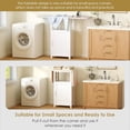 thumbnail image 7 of Ironing Board with Storage Cabinet, Folding Ironing Board with Extra Storage, Solid Wood Fold Down Ironing Station with Heat-Resistant Sponge for Small Spaces, Laundry Room (Antique White), 7 of 7