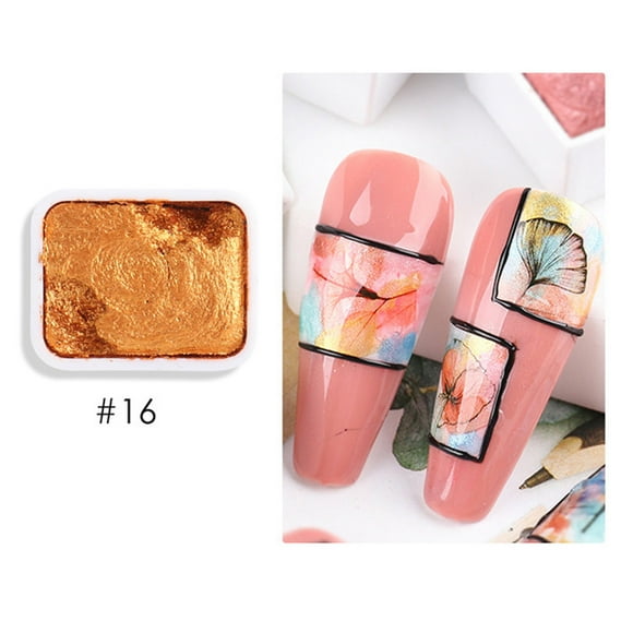 Fiudx Pigmento Sólido para Decoración de Uñas, Pigmento de Pintura de Color Degradado de Acuarela