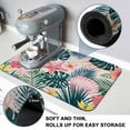 thumbnail image 4 of Pink Starfish Dish Drying Mats for Kitchen Counter, Shell Palm Leaf Tropical Botanical Summer Flower Coastal Absorbent Coffee Bar Mat with Non-slip Rubber Backed Quick Drying Dish Rack Pad 16"x18", 4 of 9