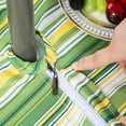 thumbnail image 3 of Rectangle Outdoor Tablecloth Waterproof Stain Resistant Table Linen Cloth with Umbrella Hole and Zipper for Patio Picnic Garden Party Table, 60x120 Green Stripe, 3 of 6