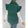 thumbnail image 6 of Winter Women's Button Down Puffer Vests Ruffle Sleeve Padded Gilet with Pockets, 6 of 6