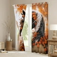 thumbnail image 3 of Feelyou Rustic Horse Teens Black Out Curtains, Orange Fall Leaves Plant Curtains Pack of 2 (42x63 Each), Kawaii Farm Animal Theme Bedroom Curtains, Window Curtains Home Decor, 3 of 6