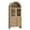 Natural Wood Color, variant on AENKYO 69" Tall Arched Farmhouse Pantry Cabinet with Wavy Acrylic Doors & LED Lights and Door Shelves, Natural Wood