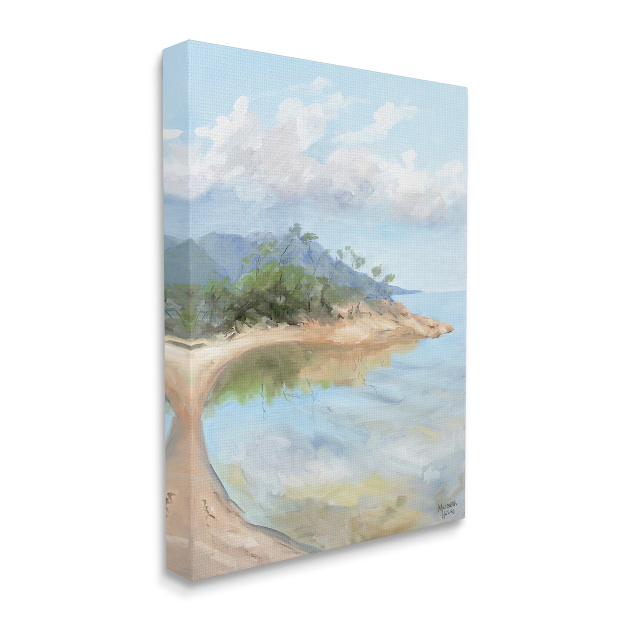 Stupell Industries Soft Beach Painting Landscape Painting Gallery Wrapped Canvas Art Print Wall Art, 24 x 30
