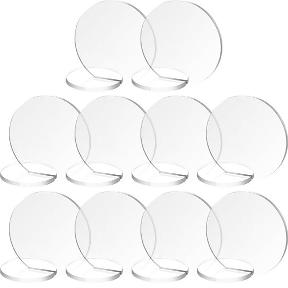 FUTUREORYY 10Ud Carteles Para Mesas De En Acrílico Transparente Reutilizables Y Sin Bordes Filosos