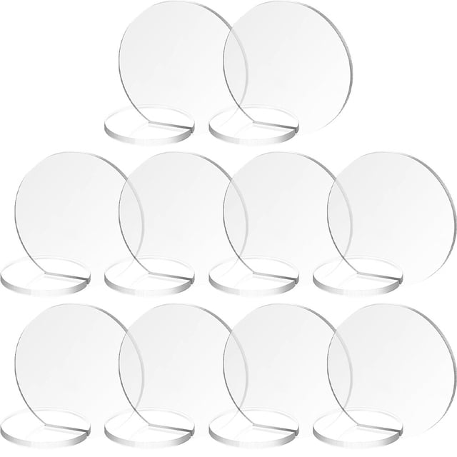 FUTUREORYY 10Ud Carteles Para Mesas De En Acrílico Transparente Reutilizables Y Sin Bordes Filosos