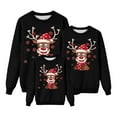 thumbnail image 1 of RXMEKW Chandail de Noël à Capuche pour Femmes Manches Longues Col Rond Haut Imprimé Ensemble Assorti pour Famille Parent et Enfant, 1 of 7